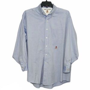 Tommy Hilfiger Dress Shirt Men’s Size 17 32-33 Blue Button Front Long Sleeve